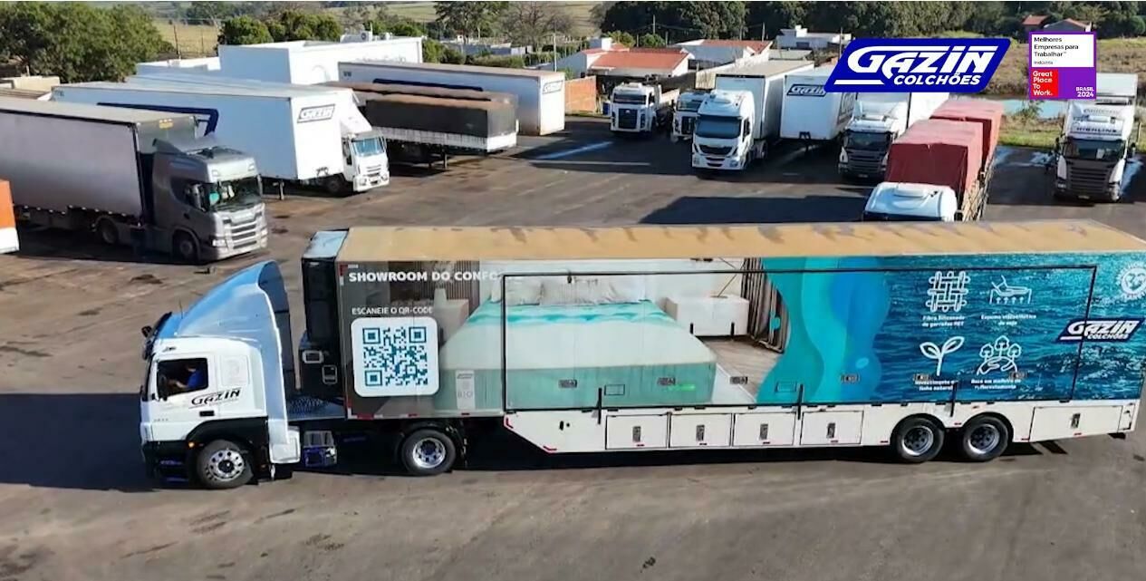 Imagem de compartilhamento para o artigo Gazin leva o melhor do conforto para Costa Rica com a Carreta Show Room direto da fábrica da MS Todo dia